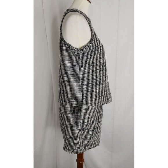 Ann Taylor Tweed Set S Top & Shorts  Black Fringe Summer NEW - Picture 3 of 11